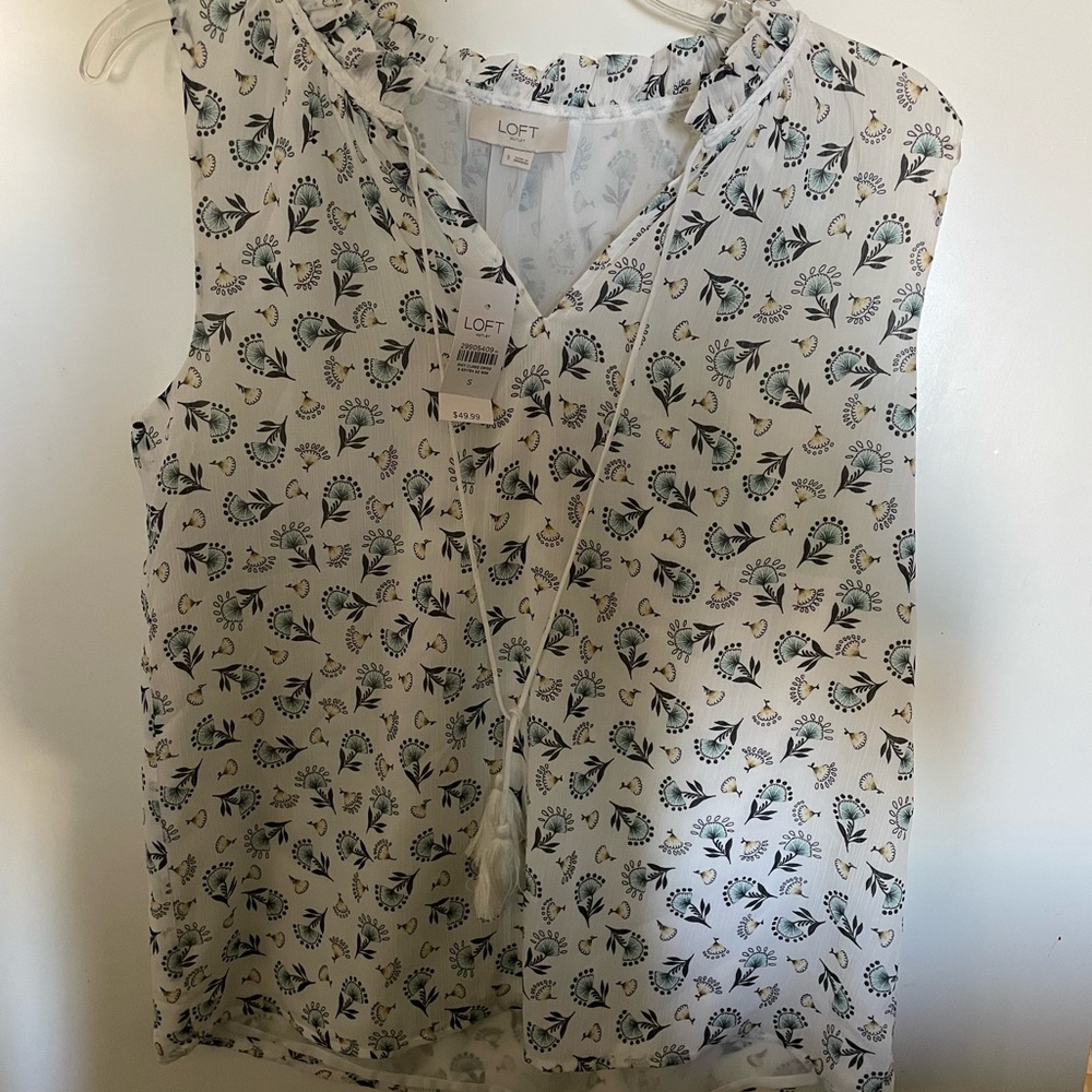 Loft white blouse tank